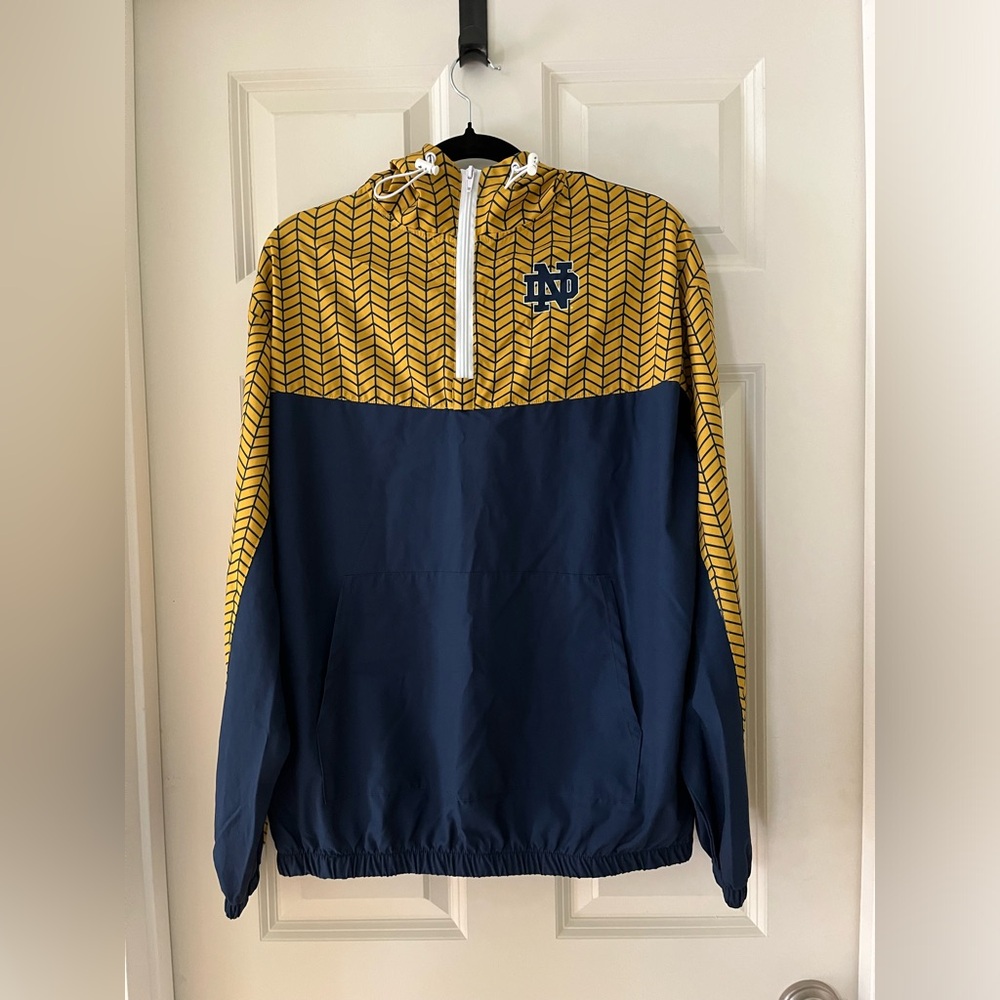 Women's ZooZatz Navy Notre Dame Fighting Irish Chevron Swishy Quarter-Zip size L